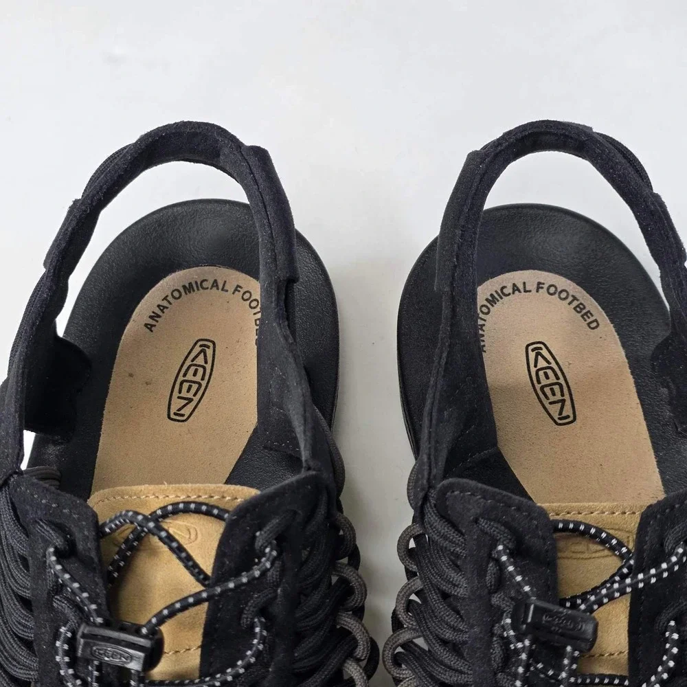 Keen Uneek Hiking Sandals Men's Size 12 Black Gray Drab Cord Woven Outdoor Shoes